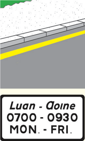 Road signs, Markings and Traffic regulations - What does this road marking and information plate together mean?