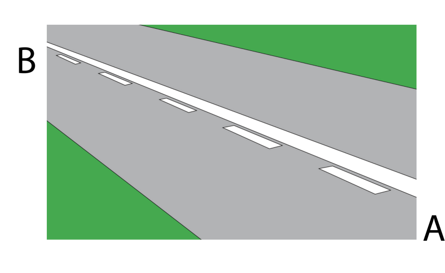 Road signs, Markings and Traffic regulations - If driving from A to B, what do these road markings mean?