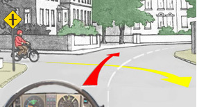 Alert driving and consideration for other road user - As the driver of the car, which conduct is correct?