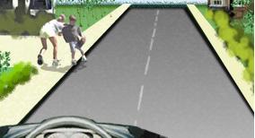 Alert driving and consideration for other road user - What should the driver do if there are children playing at the edge of the roadway?