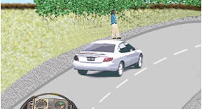 Alert driving and consideration for other road user - What should the driver do when approaching this situation?