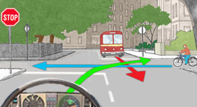 Alert driving and consideration for other road user - What action should the driver take?