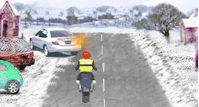 Alert driving and consideration for other road user - What should a driver be aware of when following the motorcyclist, and the white car is reversing onto the road?